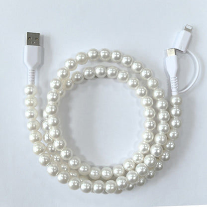 🌈2-In-1 USB To Type-C ＆ Lighting Beaded Charger Cord