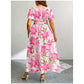💐Summer Vacation Style Floral Lace-Up Long Dress