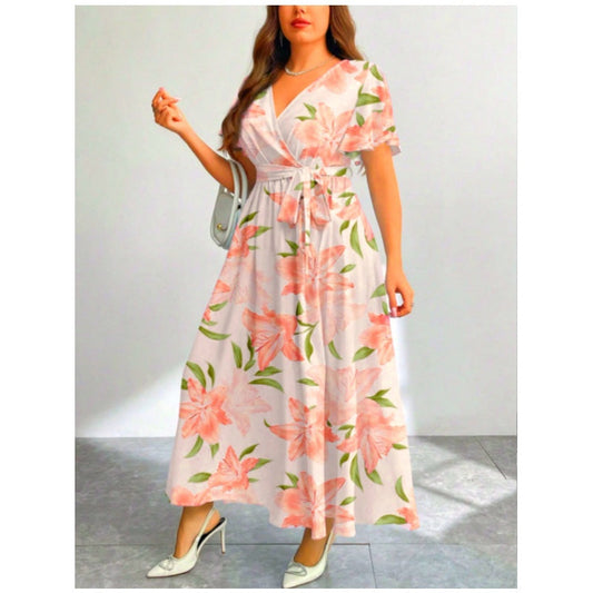 💐Summer Vacation Style Floral Lace-Up Long Dress
