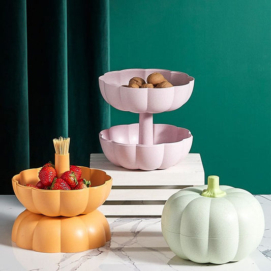 Double Layer Pumpkin Fruit Plate