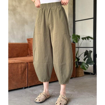 Women's Solid Color Lantern Pants