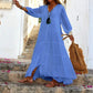 💐Women’s Loose V- Neck Maxi Dress
