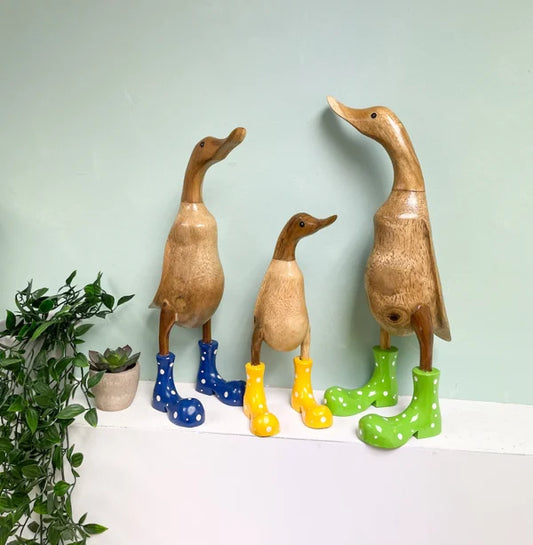 🌈 Käsinveistetyt kumisaappaat Duck Family💞